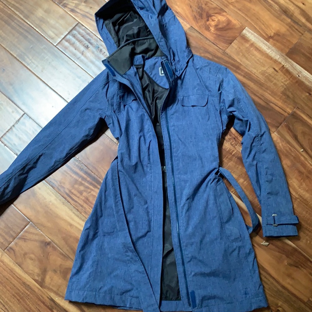 REI blue hooded jacket XS
